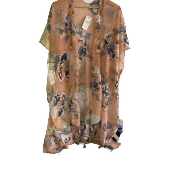 Moss Rose Tops - Nwt Moss Rose Kimono Women Dusty Rose Ground OS